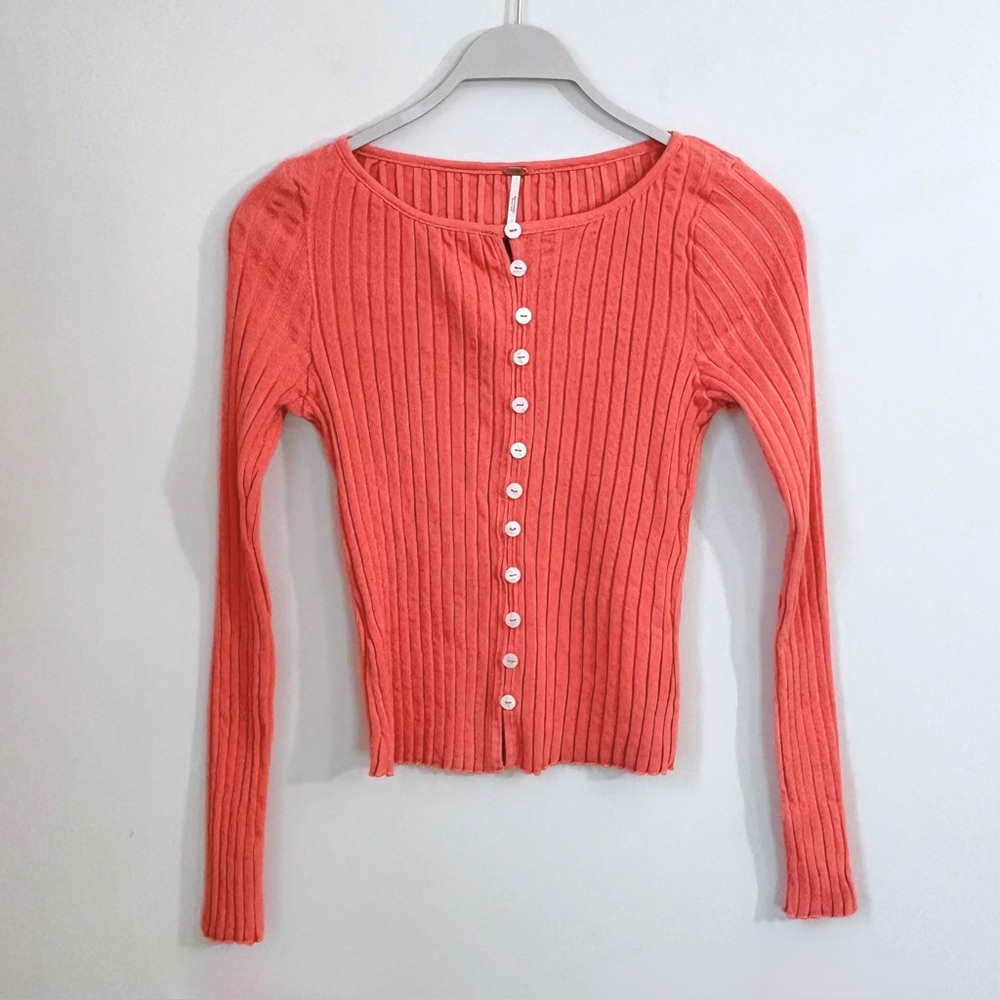 Free People Tilly Ribbed L/S Button Up - Picture 2 of 15